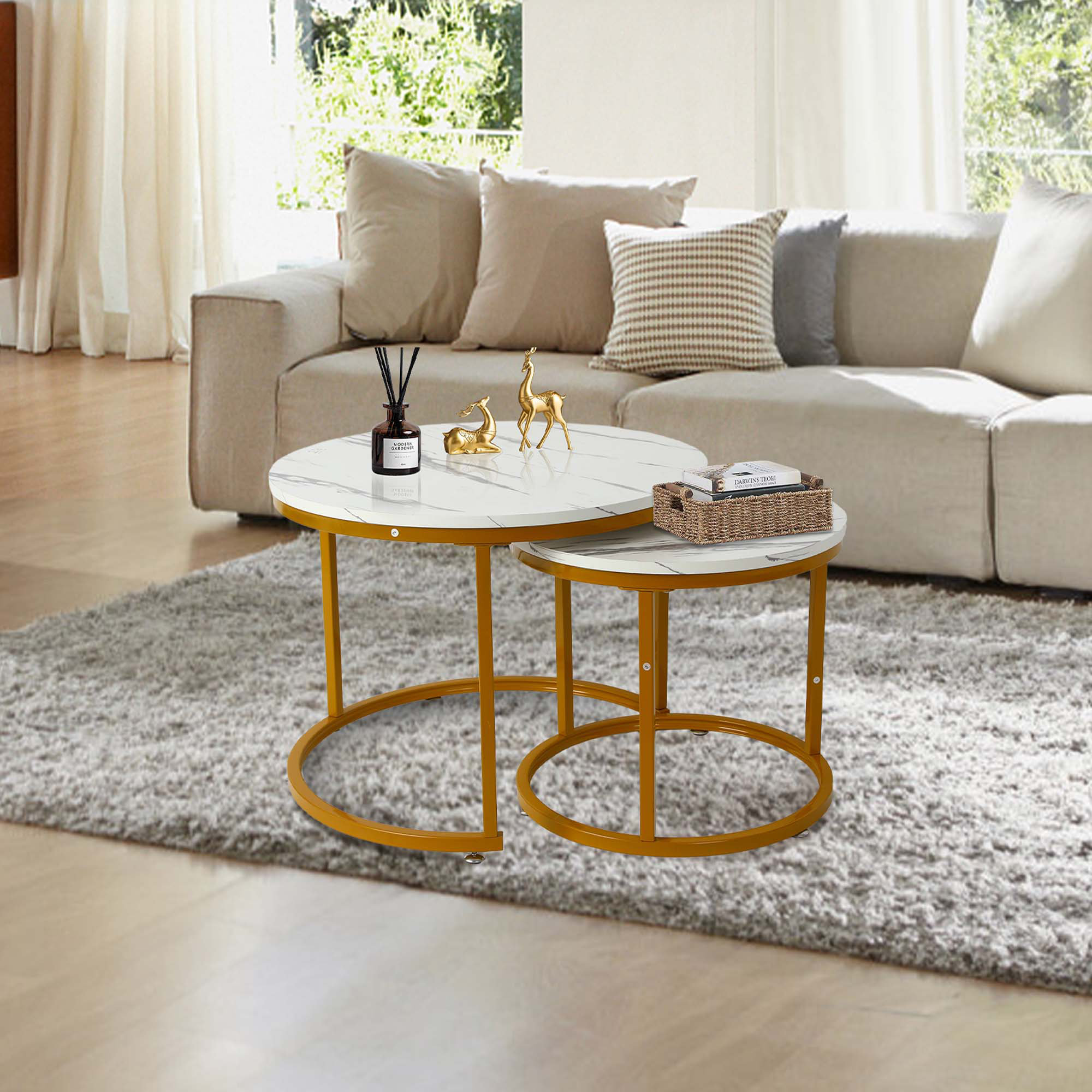 Mercer41 Besma Marble Top Nesting Coffee Table & Reviews Wayfair