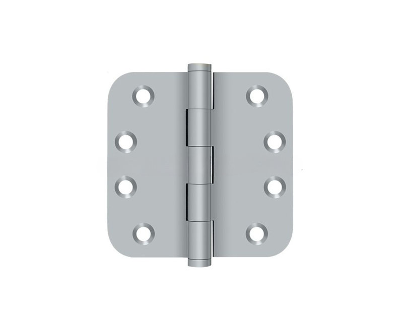 Deltana DSB4R526D Charnière à mortaiser en laiton massif commercial de 4 po de hauteur x 5/8 po avec paire de coins en chrome brossé