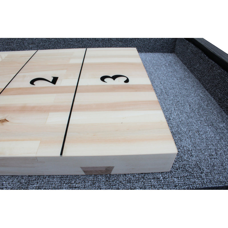 14' Weathered Charcoal Gray Hardwood Shuffleboard Table