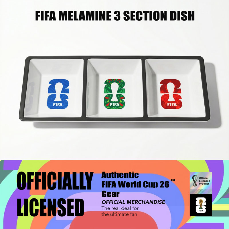 FIFA 2026 Melamine 3 Section Dish