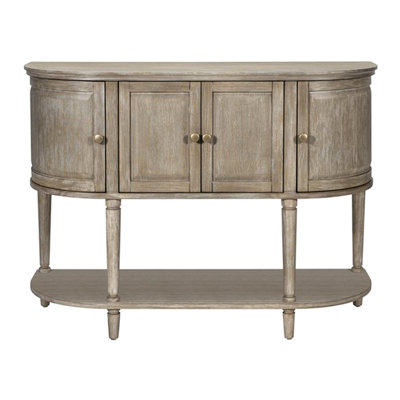 Armoire d'appoint de salon, or, tablettes réglables, placage en bois massif, l 47,5 po x P 17 po