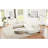 Modern U-Shaped Couch In Beige Corduroy With Square Legs Comfortable Upholstered