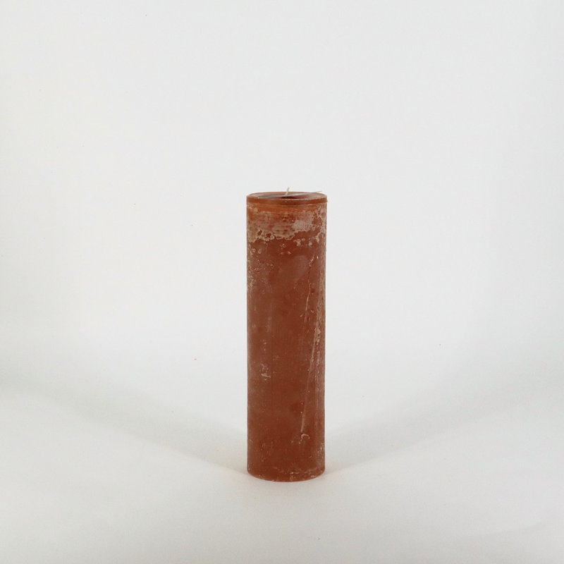 Bougie sans parfum, Cognac, H 13,75 po x l 2,75 po x P 2,75 po
