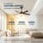  42-inch Modern Ceiling Fan with Light, 5 Blades, DC Motor, 6 Speeds, Downrod Flush Mount for Bedroom, Living Room-1185414659