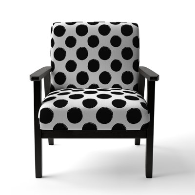 Fauteuil d'appoint rembourré à motif de cercles noirs