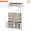 Ensemble de bureau 2 pièces, bureau double 56 po et ensemble de 2 bibliothèques avec portes en verre, chêne-2057630356