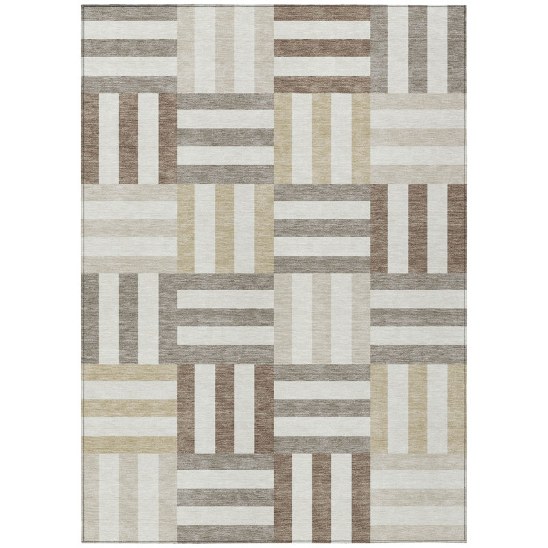 Machine Washable Indoor/Outdoor Aten ACN2332 Geometric Rug, Rectangle 8' x 10'