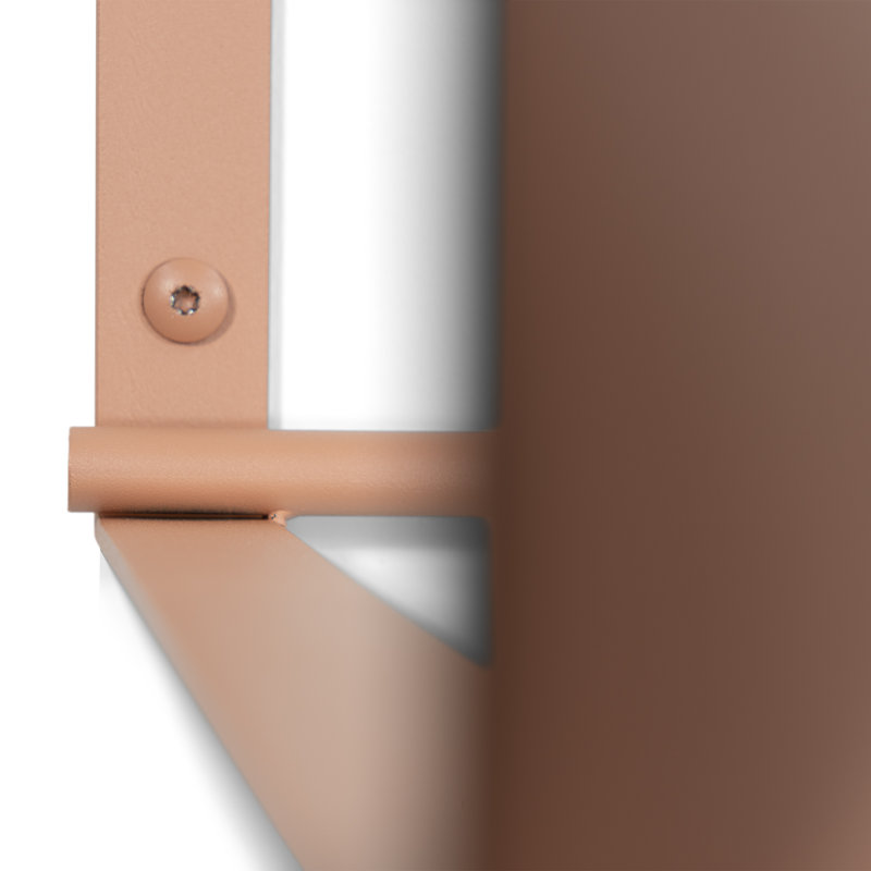 Rex Steel Wall 7 - Hook Wall Mounted Coat Rack, Pink Orange