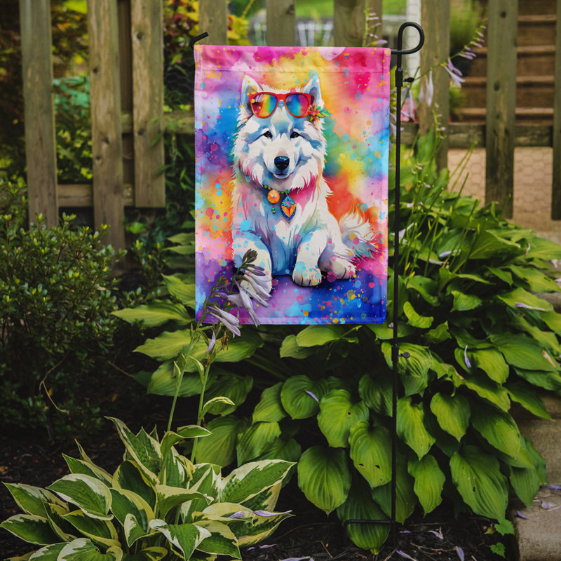 Drapeau de jardin Hippie Dawg, Samoyède