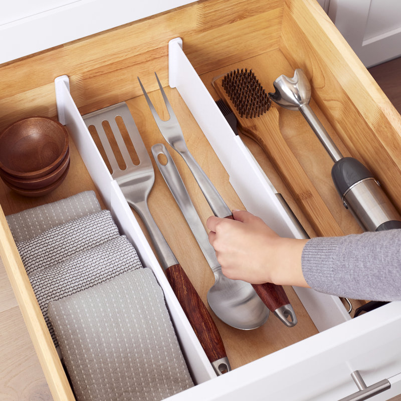 4" H x 0.8" W x 12.5" D Adjustable Multi-Purpose Drawer Organizer