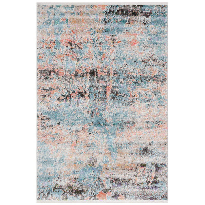 Tapis bleu / ivoire Mesa, Rectangle 4 pi x 6 pi