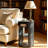 Indoor 3-Tier Metal Round Side Table With Sliding Door Cabinet-1590895548