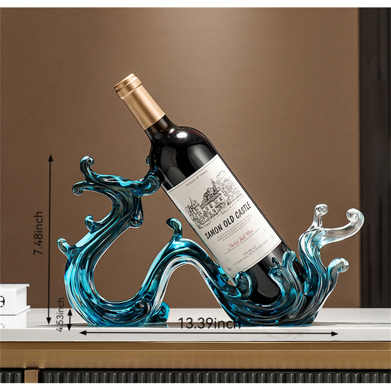 Kaleth Tabletop Wine Bottle Rack, Blue