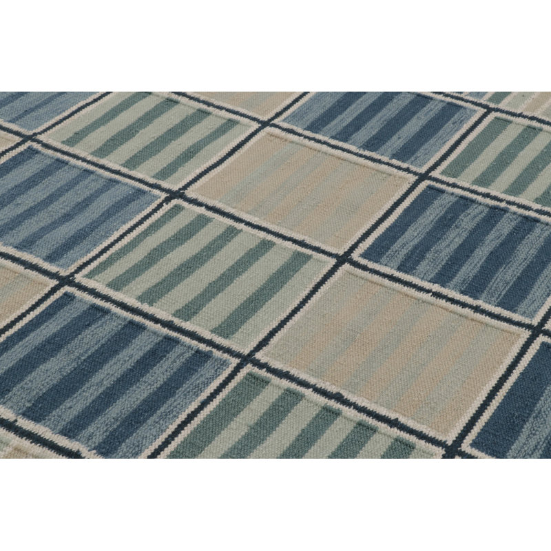 Scandinavian Wool Geometric Area Rug, Rectangle 9' x 12'