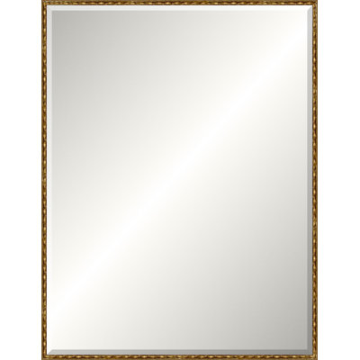 Antique Gold Wave Beveled Signature Mirror
