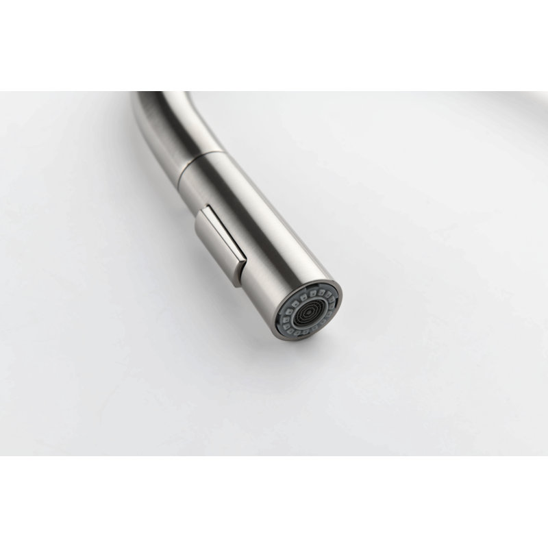Robinet de cuisine avec douchette extractible, Nickel brossé