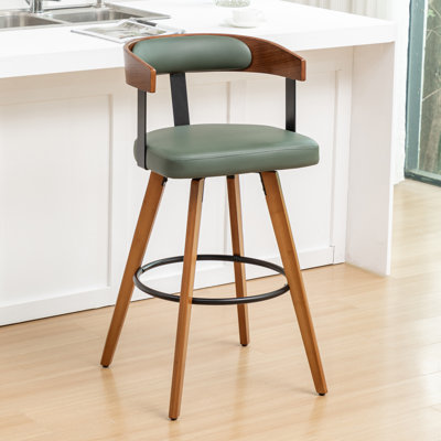 Modern Leather Swivel Bar Stool