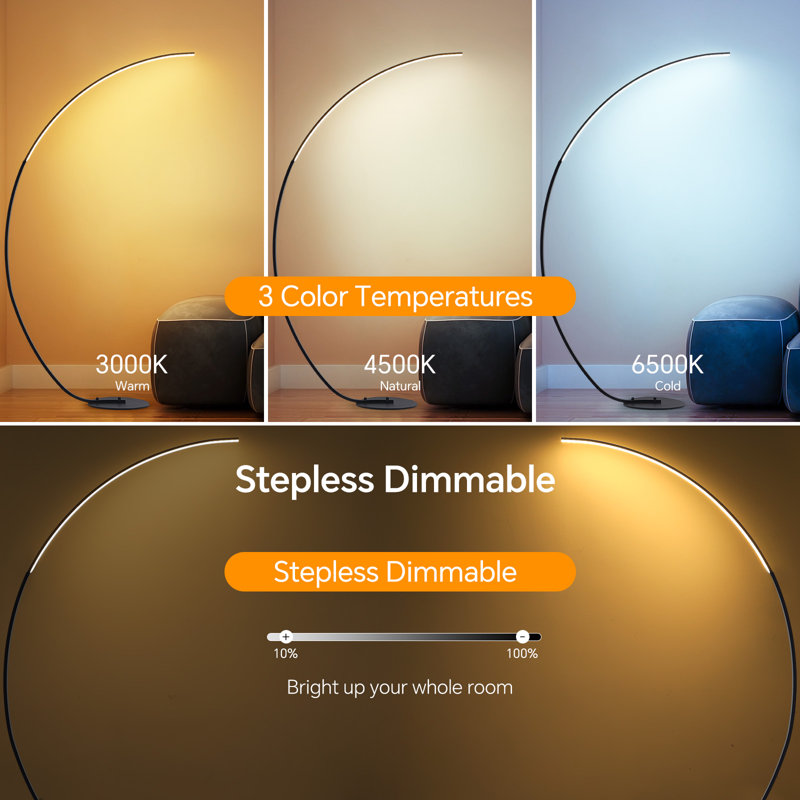 RGB Floor Lamp, Standing Lamp with Dimmable, RGB Floor Lamp with DIY Colors, Floor Lamp for Bedroom