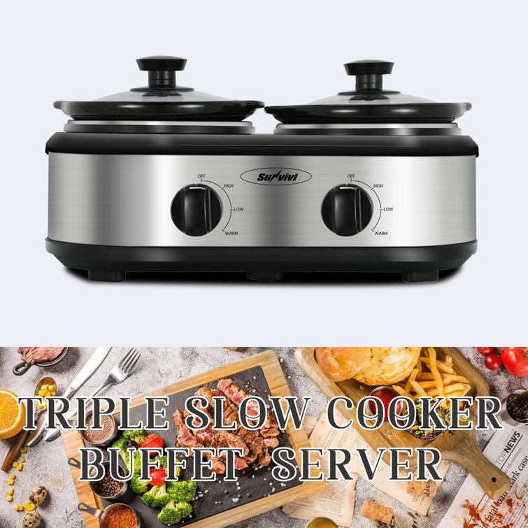 Sunvivi Dual Pot Slow Cooker,2x1.25 Qt & Reviews