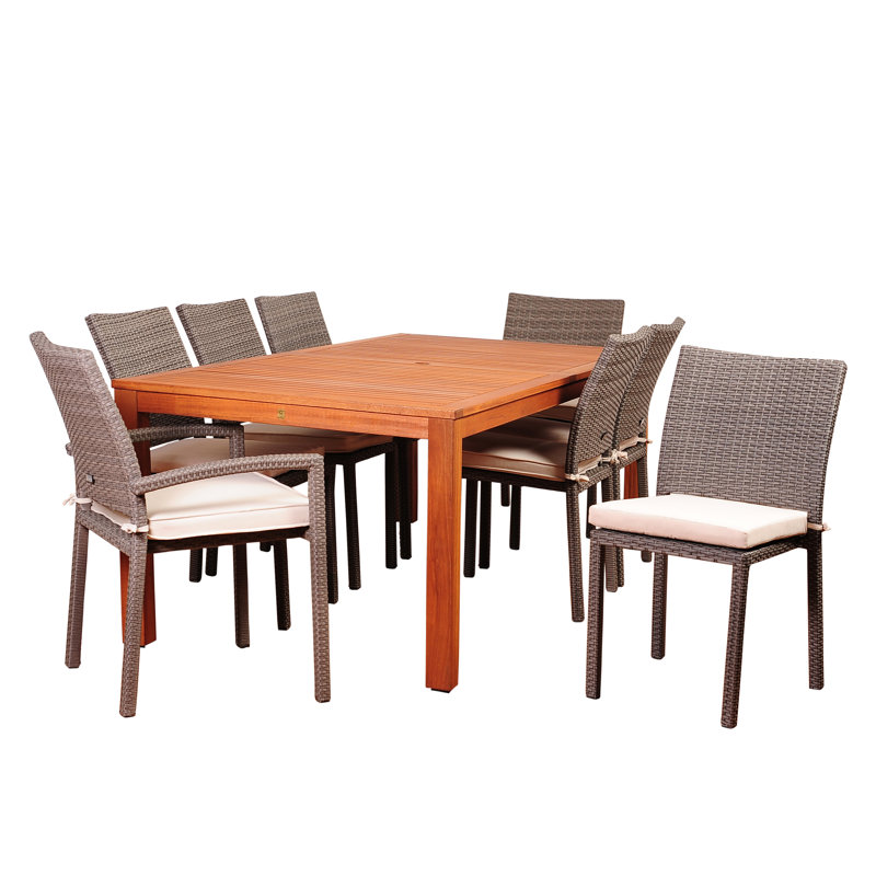 Ensemble de salle à manger 8 places avec coussin Medrano