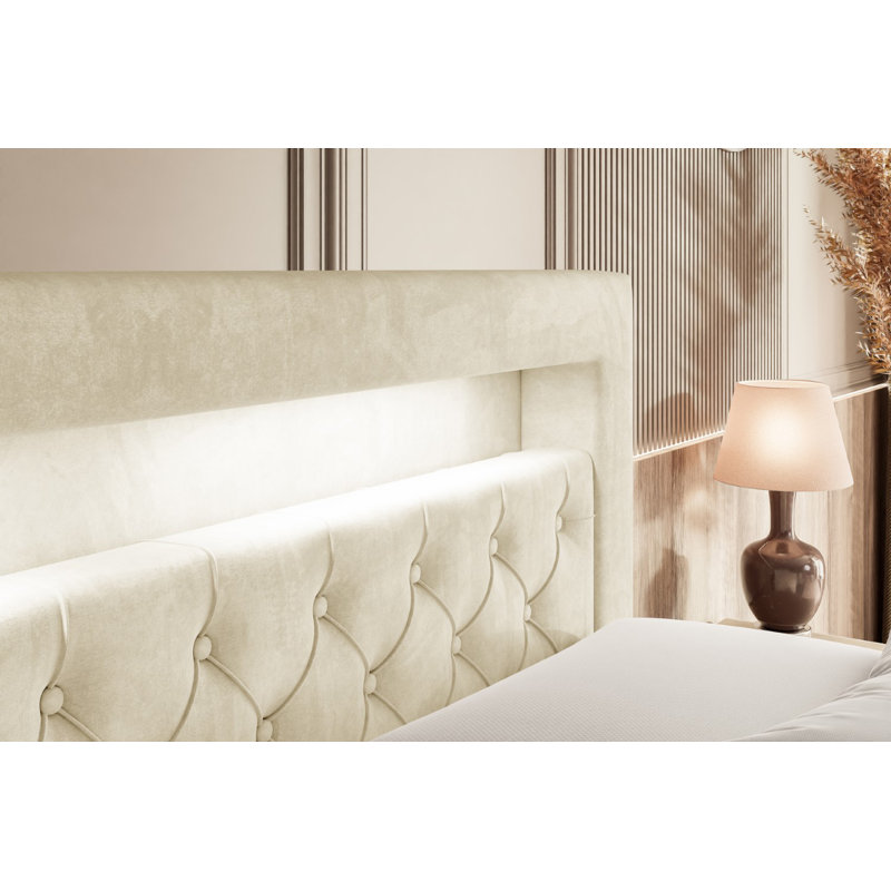 Bed, 120 x 200cm, Beige