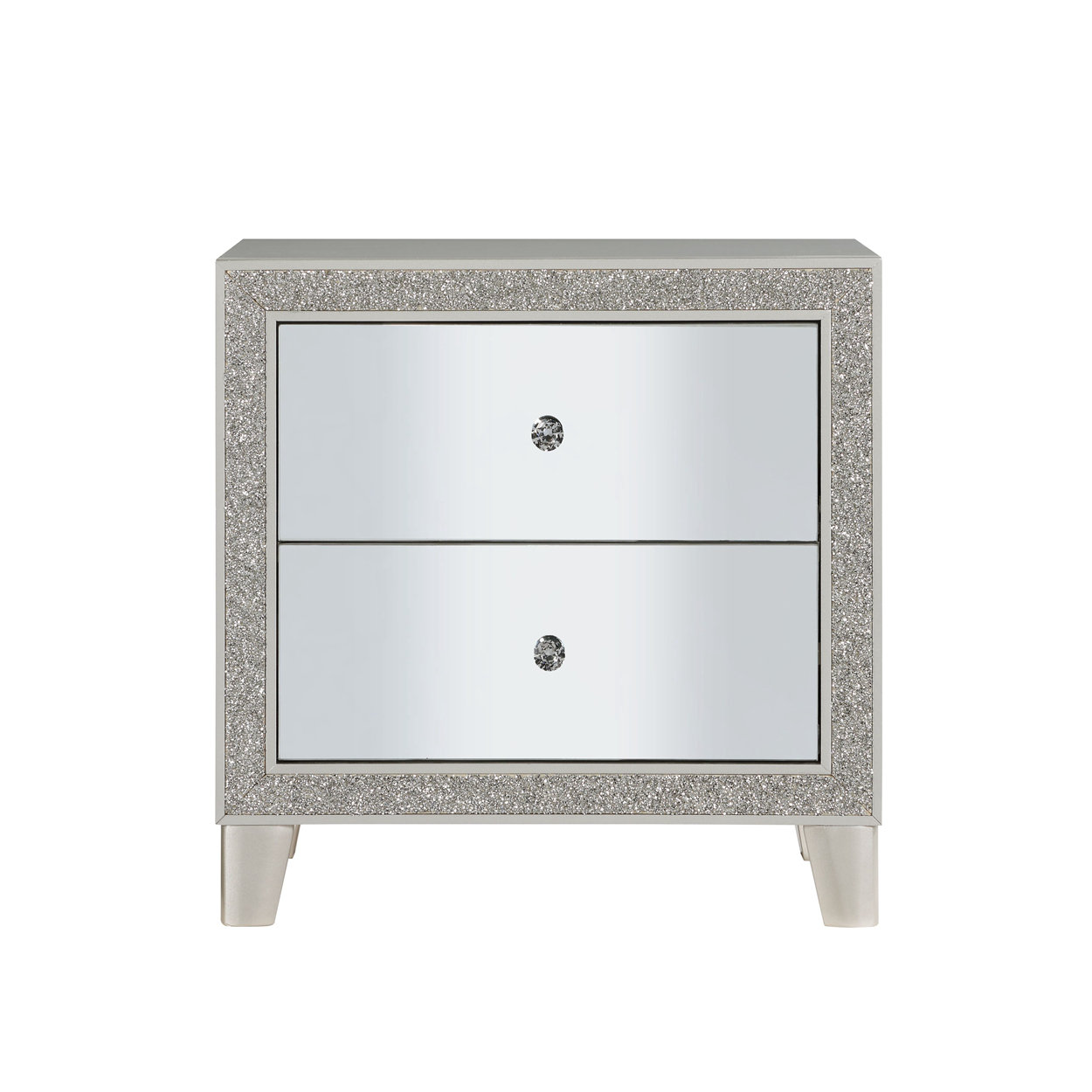 Everly Quinn 2 - Drawer Nightstand in Silver | Wayfair