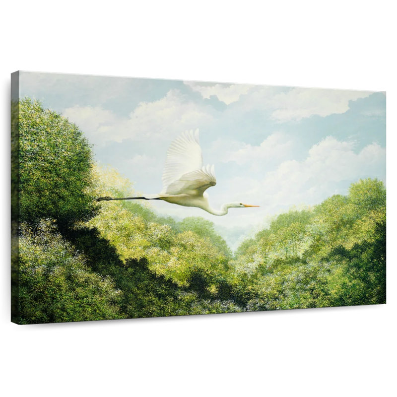 Brampt Flying Egret, 32" H x 48" W