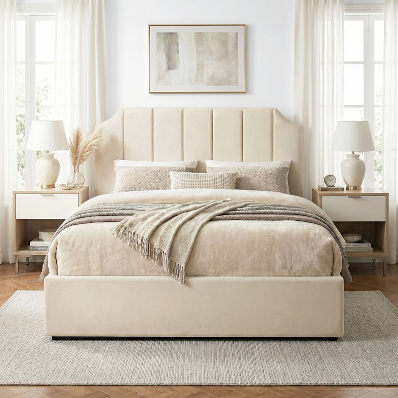 Conwy Ottoman Lift Up Storage Bed, Beige