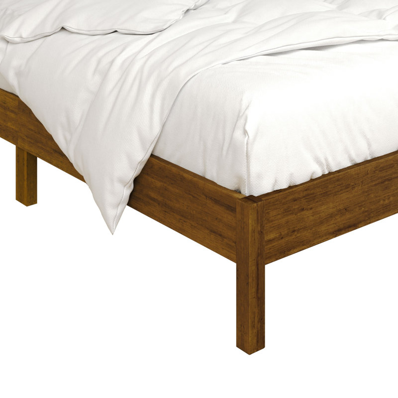 Freeland Wooden Platform Bed, Brown, Full / Double