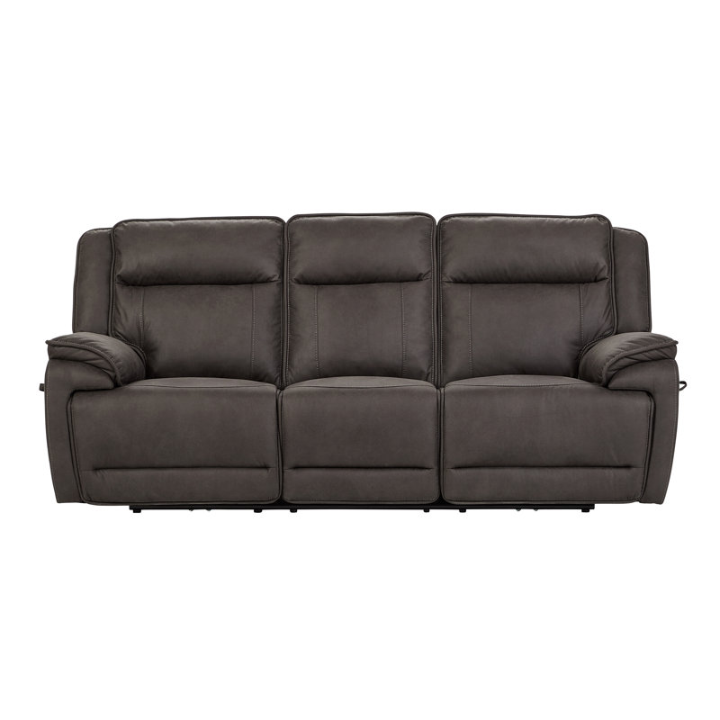 Hochstetler Upholstered Power Double Reclining Sofa, Derby Slate, Derby Slate