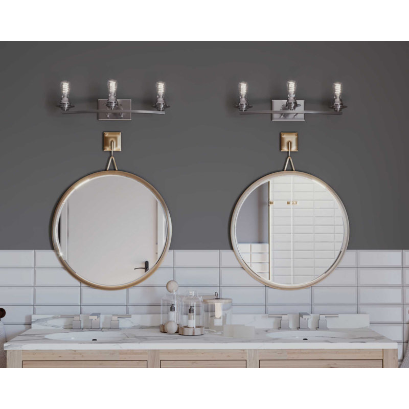 Éclairage pour meuble-lavabo Miesha, Nickel brossé