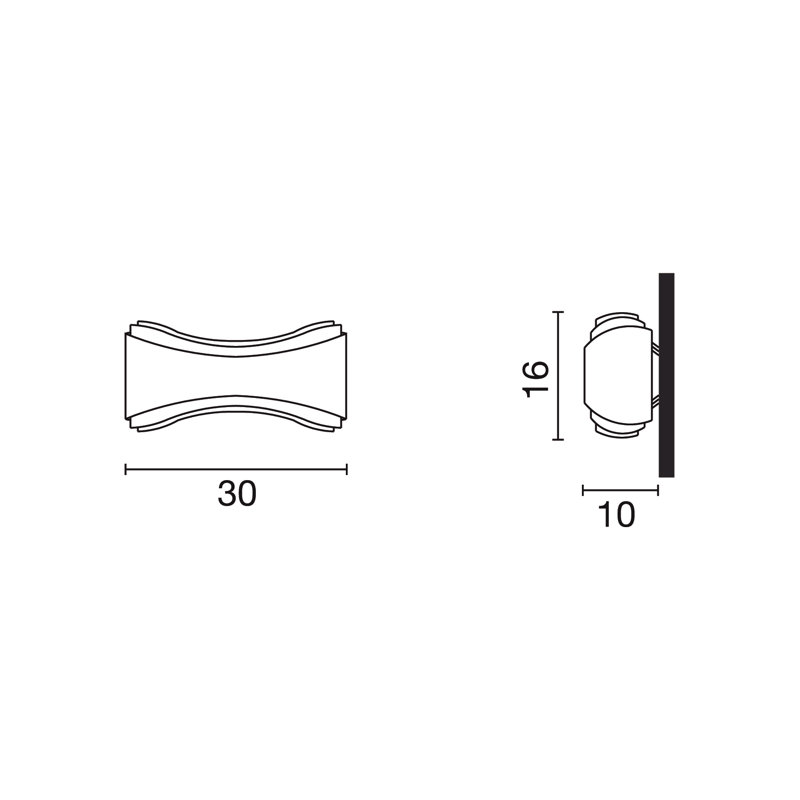 Lonica Flush Mounted Sconce, 1 x R7s 100W (Not included), White
