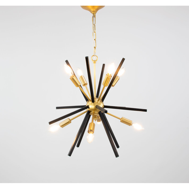 Starburst 8 - Light Chandelier, Black
