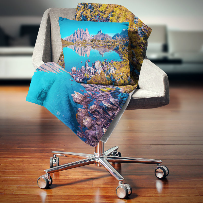 Coussin Lago Rienza Ursprung Panorama - Sea & Shore, 16 po x 1 po, Coussin décoratif