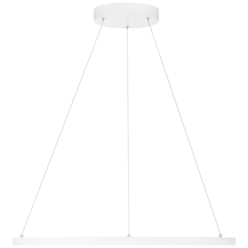 Boyu 1 - Light LED Unique/Statement Pendant, 0.75" H x 15.75" W x 15.75" D, Matte White