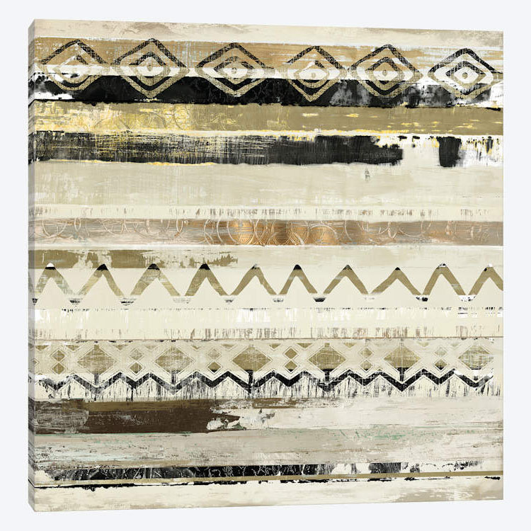 «African Patchwork I», impression sur toile, H 12 po x l 12 po x P 0,75 po, Pas de tapis, Toile tendue