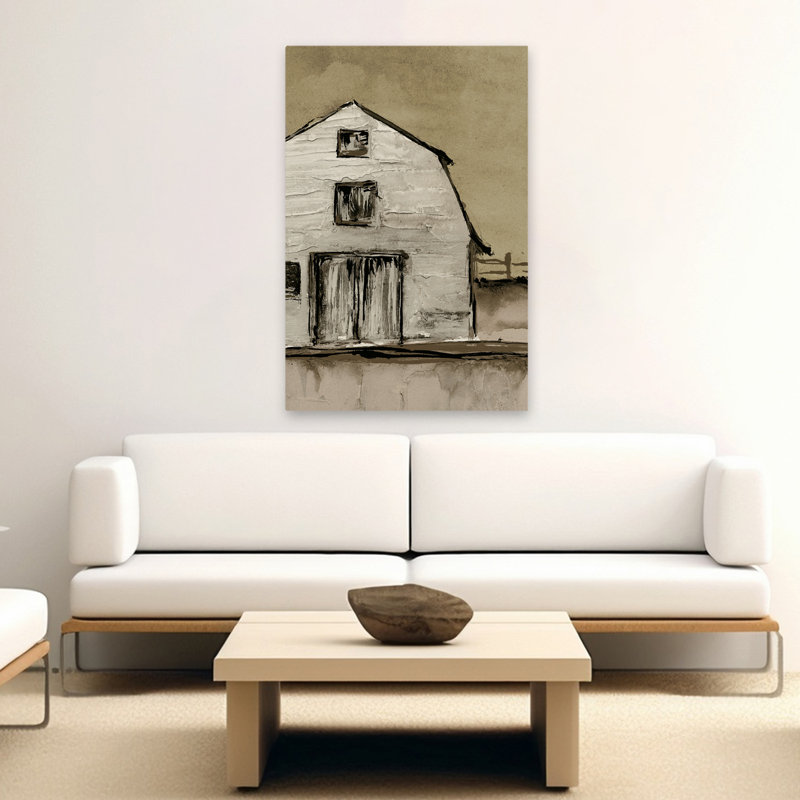 Grange brune III - grange noire, art de ferme brun, H 60 po x l 40 po