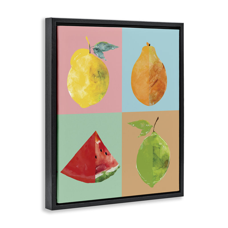  Art mural moderne sur toile flottante, "Modern Pop Fruits" par Carol Robinson, H 31 po x l 25 po