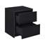 Table de chevet 2 tiroirs en bois avec lumières DEL et USB en noir