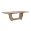 Magnifique table de salle à manger à finition naturelle 7 pièces avec chaises rembourrées beige-1990973353