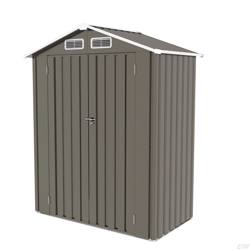 5X3 FT Metal Outdoor Storage Shed, Tool Shed With Pitched Roofwaterproof, Lockable Doorcompact Metal Tool Shed For Garden, Backyard, Patio, Everyday Sundries And Bike Storage