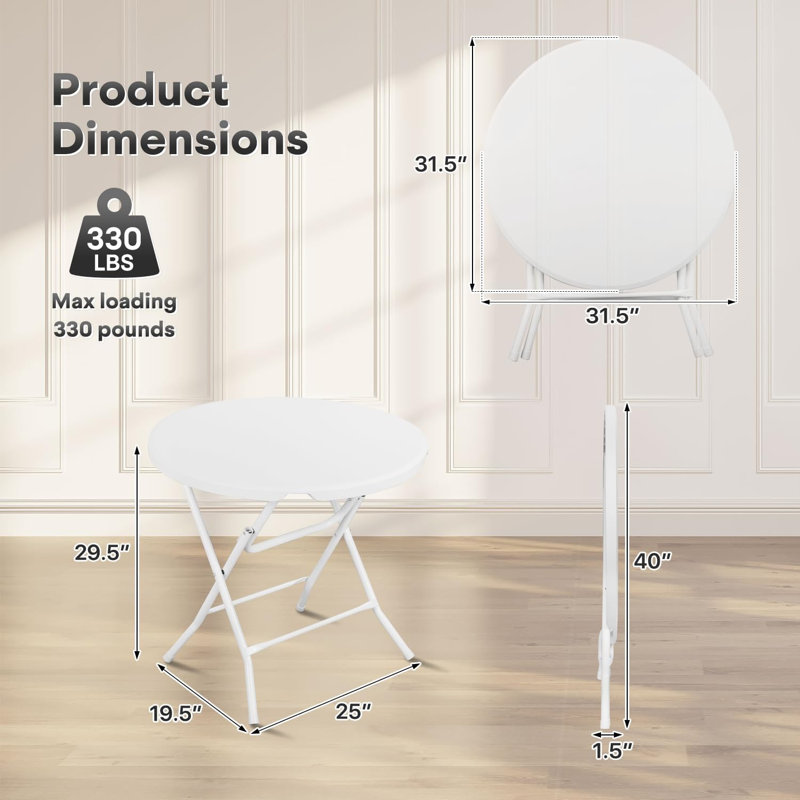 Folding Table, 74.9cm H x 63.5cm W x 49.5cm D
