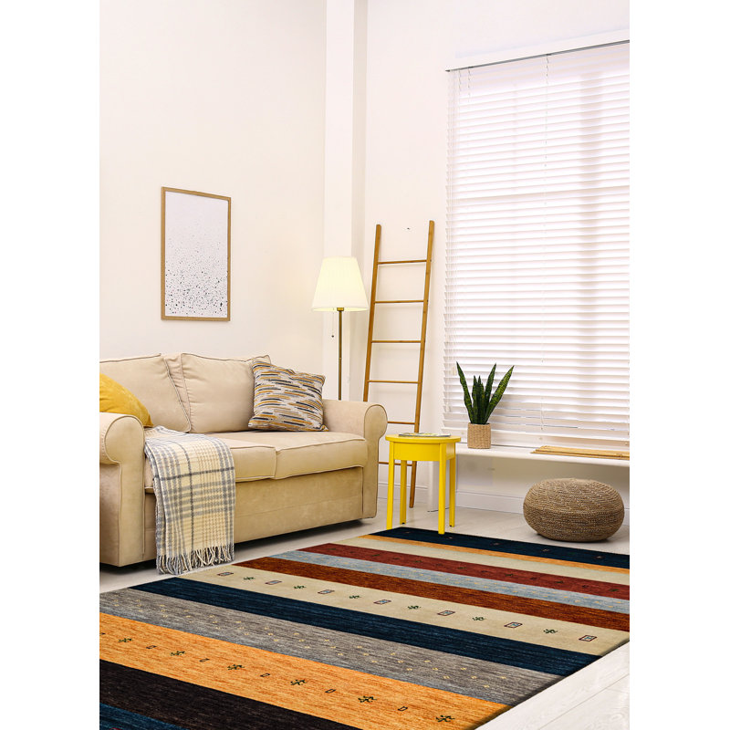 Tapis multicolore Kashkuli Gabbeh 6 pi 9 po x 9 pi 9 po