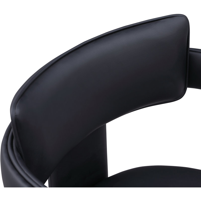 Exilda Vegan Leather Dining Chair, Black Vegan Leather