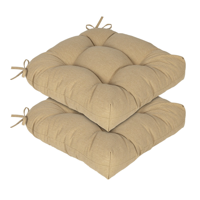 Coussins de chaise touffetés pour l'extérieur, Brun