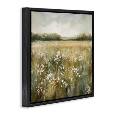 Cadre flottant neutre champ de fleurs, design par Petal Prints Design