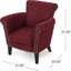 Fauteuil club à oreilles en tissu avec garniture cloutée-1994182296