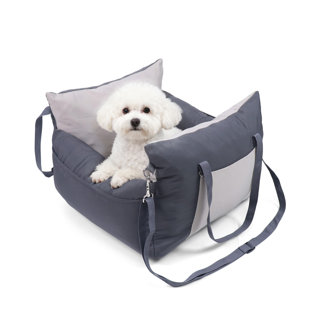 Small Dog Car Seat - Dog Booster Seat for Car with Waterproof Bottom, Clip-On Safety Leash and Thickened Plush Filling, Travel Carrier Pet Bed