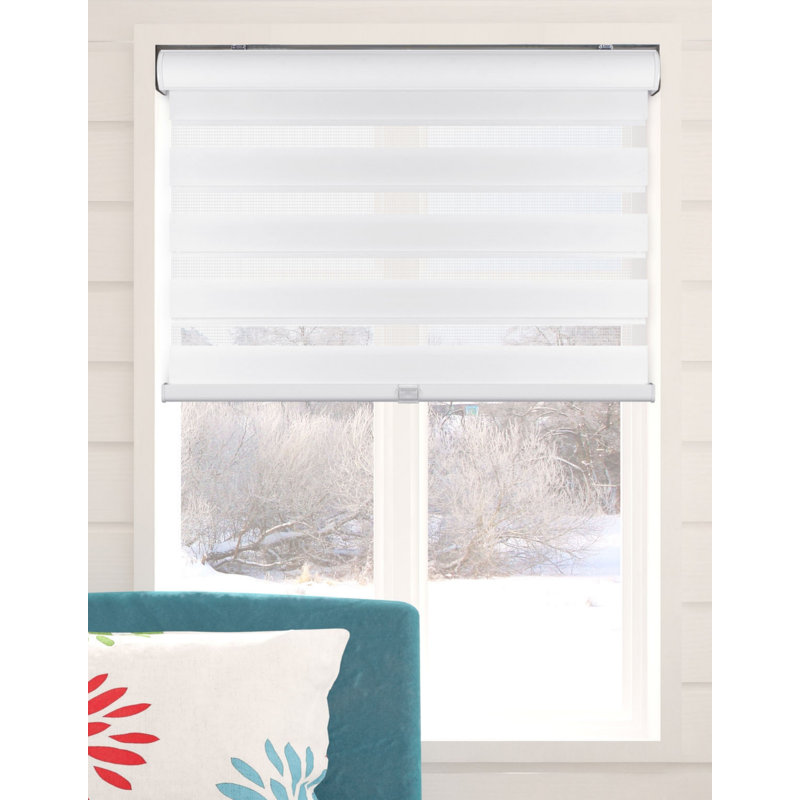 Gray Cordless Sheer Fabric Roller Shade 32.5"W x 60"H