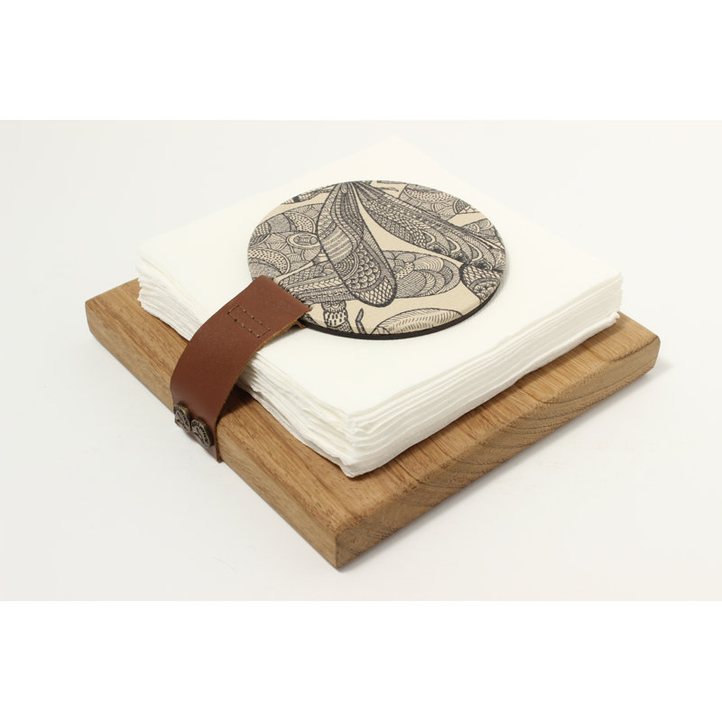 Dragonfly Print Wood Napkin Holder